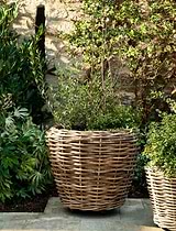 Elmhurst Rattan Planter on Wheels XXL Grey