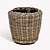 Kingscote Tall Rattan Planter 47cm Grey