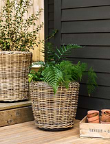 Kingscote Tall Rattan Planter 47cm Natural