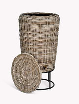 Kingscote Rattan Water Butt 200 L Grey