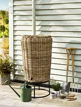 Kingscote Rattan Water Butt 200 L Grey
