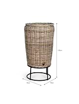 Kingscote Rattan Water Butt 200 L Grey