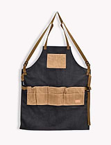 Classic Garden Apron Charcoal & Natural