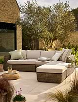Skala Corner Sofa Set Dark Rattan