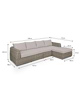 Skala Corner Sofa Set Light Rattan