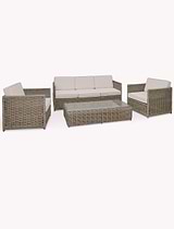 Harting 3 Seater Sofa Set Light Rattan