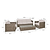 Harting 3 Seater Sofa Set Light Rattan