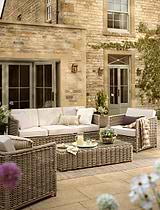 Harting 3 Seater Sofa Set Light Rattan