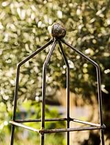 Barrington Square Obelisk Plant Support Small Raw Metal