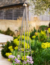 Barrington Pointed Obelisk Plant Support Small Raw Metal