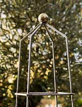 Barrington Square Obelisk Plant Support Large Raw Metal
