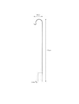 Festoon Hook Large Raw Metal