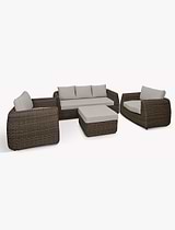 Skala 3 Seater Sofa Set Dark Rattan