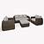 Skala 3 Seater Sofa Set Dark Rattan
