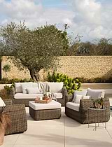 Skala 3 Seater Sofa Set Dark Rattan