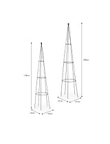 Barrington Pointed Obelisk Plant Support Set of 2 Raw Metal