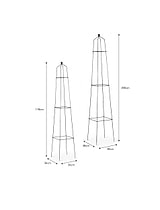 Barrington Square Obelisk Plant Support Set of 2 Raw Metal