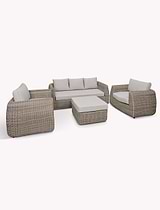 Skala 3 Seater Sofa Set Light Rattan