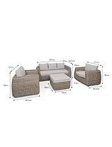 Skala 3 Seater Sofa Set Light Rattan