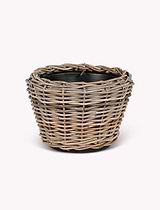 Kingscote Rattan Plant Pot 23cm Grey
