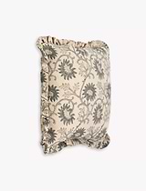 Hidcote Hand Block Print Cushion 45x45cm Blue