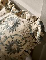 Hidcote Hand Block Print Cushion 45x45cm Blue