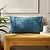Embroidered Auricula 30x50cm Cushion Denim Blue