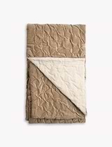 Velvet Bedspread 140x220cm Taupe