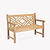 Cross Back Teak Bench 2 Seater 150cm