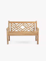 Cross Back Teak Bench 2 Seater 150cm