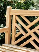 Cross Back Teak Bench 2 Seater 150cm