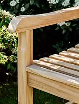 Cross Back Teak Bench 2 Seater 150cm