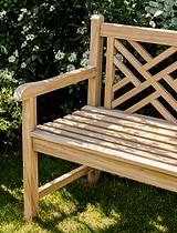 Cross Back Teak Bench 2 Seater 150cm