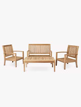 Comfort Teak 4 Seater & Coffee Table Set