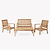 Comfort Teak 4 Seater & Coffee Table Set