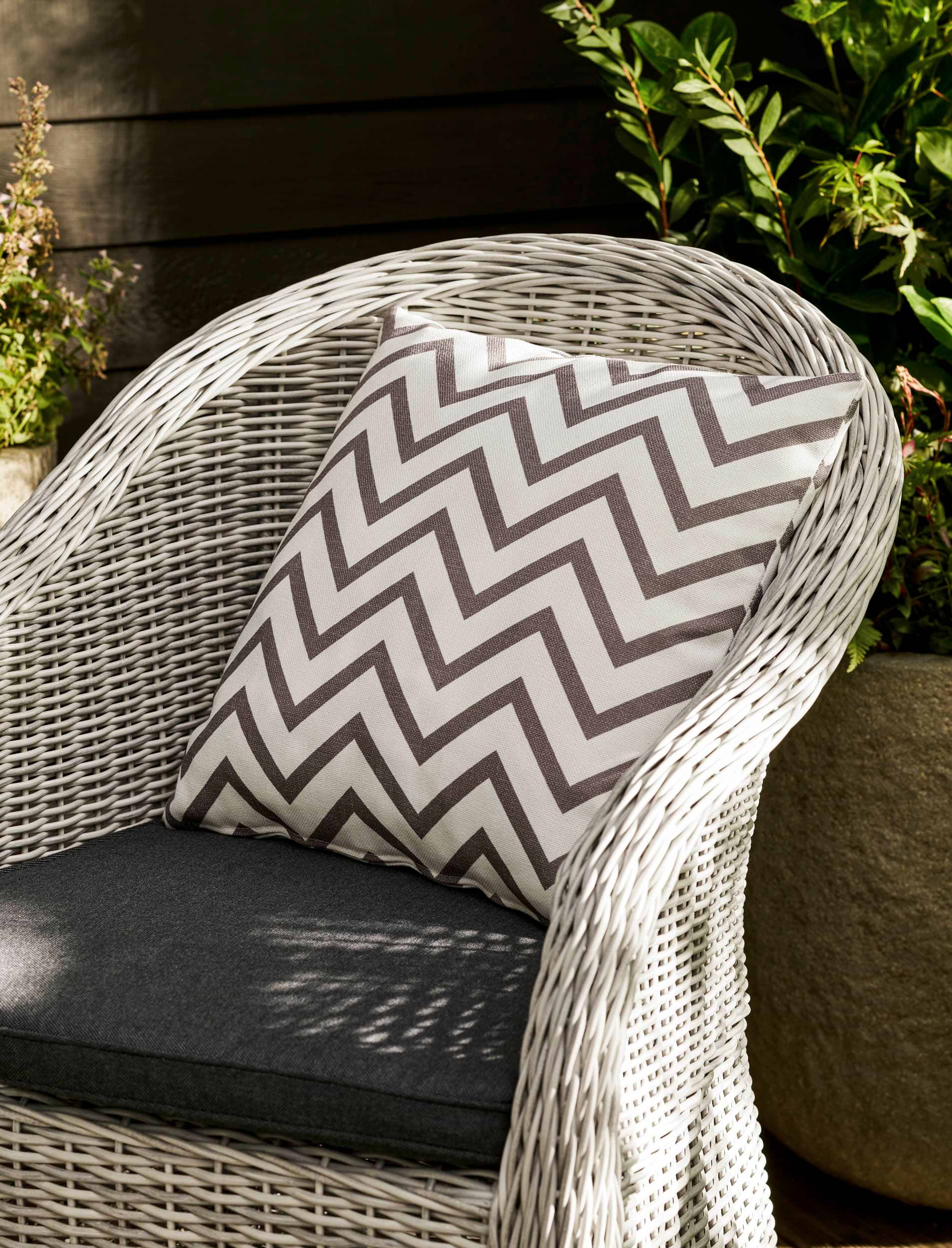 Grove Chevron Outdoor Cushion Grey