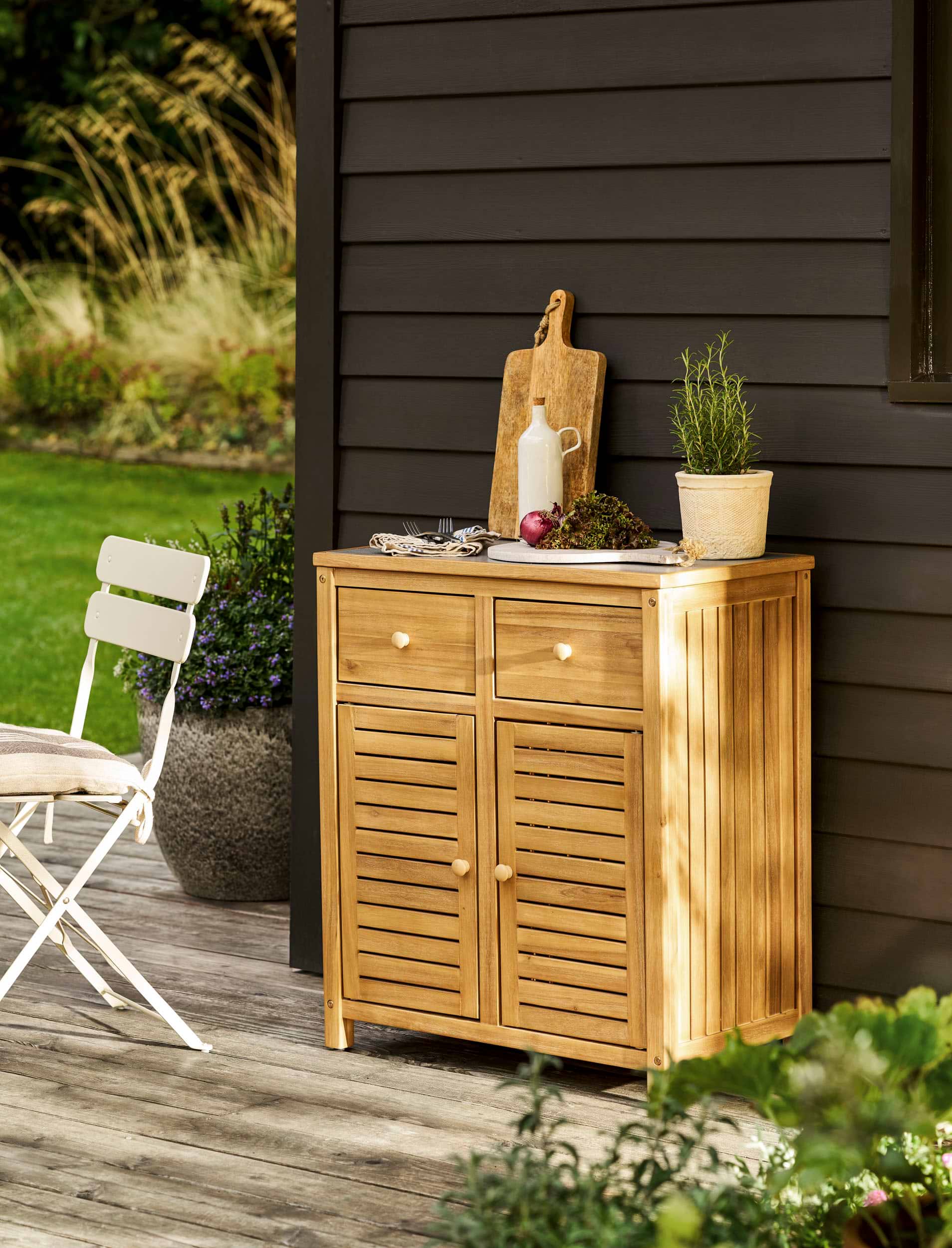 Stonesfield Outdoor Storage Two Doors Natural