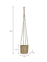 Hanging Plant Pot Tall 16.5cm Natural