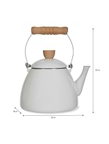 Enamel Stove Kettle Warm White