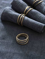Brompton Napkin Rings Set of 4 Antique Brass