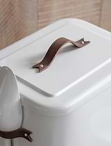 Stowell Pet Bin with Leather Handle Medium Chalk