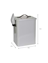 Stowell Pet Bin with Leather Handle Medium Chalk