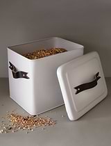 Stowell Pet Bin with Leather Handles Small Chalk