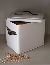 Stowell Pet Bin with Leather Handles Small Chalk