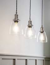 Hoxton Domed Pendant Light Trio Satin Nickel