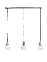Hoxton Domed Pendant Light Trio Satin Nickel