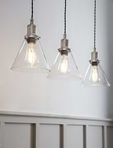 Hoxton Cone Pendant Light Trio Satin Nickel