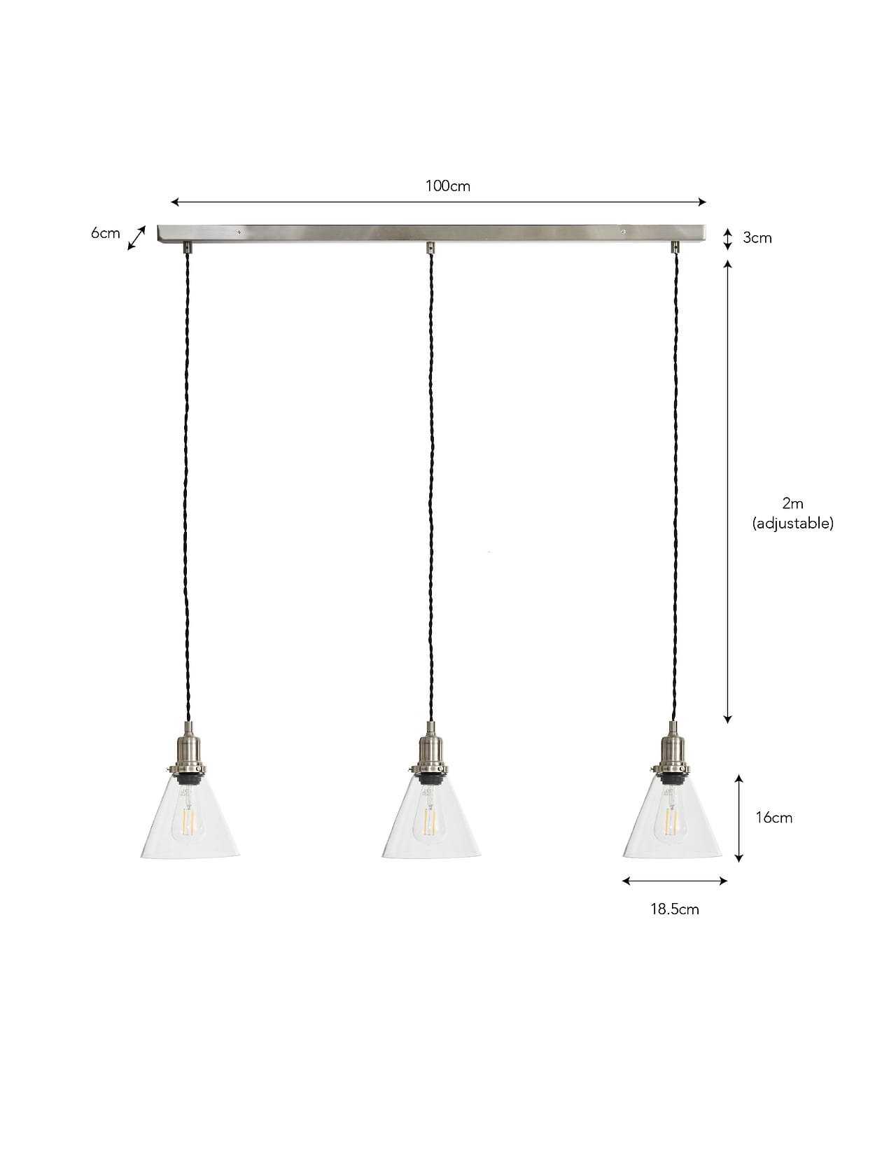 Trio of hoxton domed pendant light hot sale