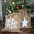 Jute Christmas Sack with Snowflake Print
