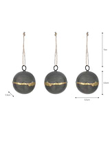 Farringdon Round Baubles - Set of 3 - Antique Pewter - Iron